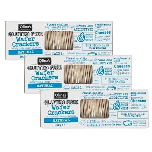 Olina's Bakehouse Wafer Crackers, Gluten Free Natural, 3-Pack
