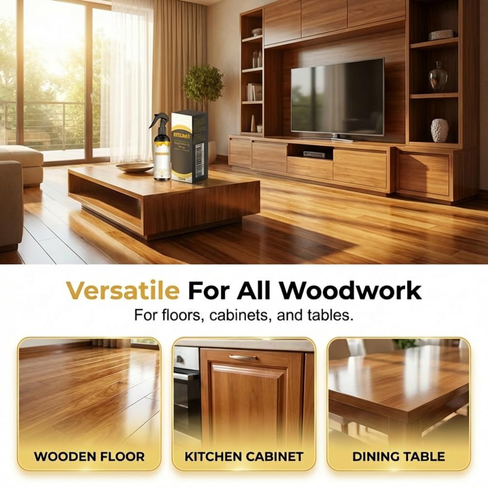 AprYew Beeswax Wood Polish Spray, 2026 New Bee Wax Furniture Polish and Cleaner Natural Wood Polish Spray for Living Rooms,Kitchens,Wood Furniture