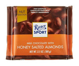 Ritter Sport chocolate Bar Milk honey salt almond, 3.5 oz