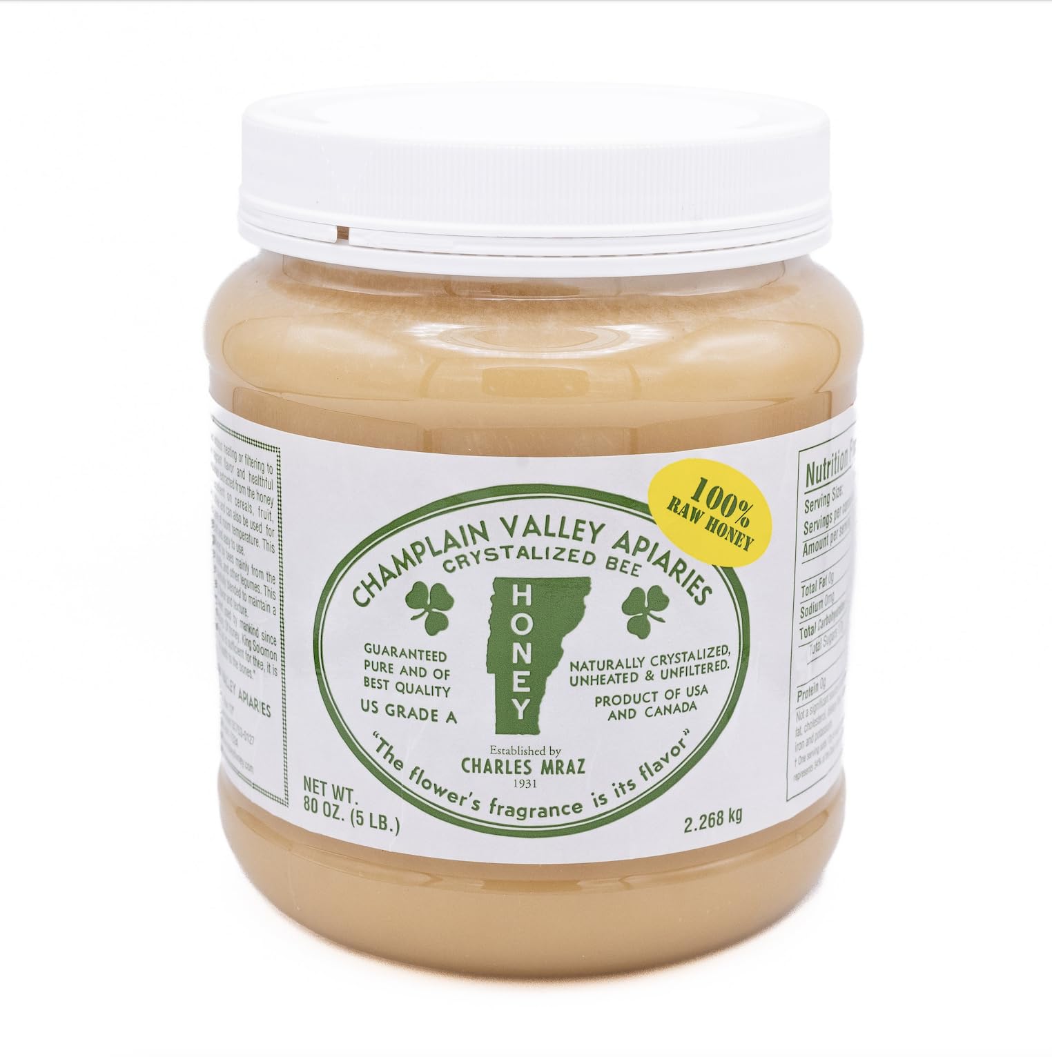 100% Raw Honey By Champlain Valley Apiaries 5lb