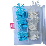 Homankit 50Pcs Edible Cake Cupcake Toppers Snowflakes Christmas Winter Party Decoration White and Blue
