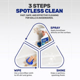 AuraClean Gentle Wall & Baseboard Cleaner - Safe for Painted Walls & Trim | Non-Toxic, No-Rinse Spray | Anti-Resoil, Streak-Free Finish for Everyday