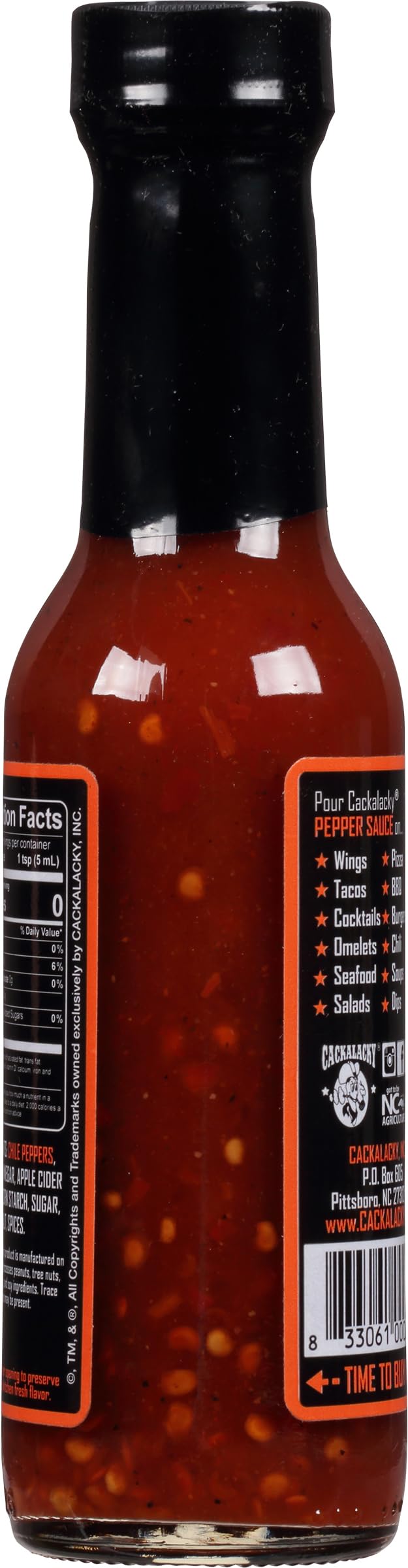 Cackalacky Famously Original Pepper Sauce - 5 oz Bottle - Fiery Hot & Spicy Red Chili Flavor, All-Natural Ingredients, Perfect for Grilling, Dipping
