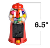 Zugar Land - 6.5 Inch Red Plastic Bubble Gum Gumball Machine Set (1 Pack) Classic Toy Candy Dispensers. No Gumballs Included.