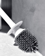 Nerseki Silicone Toilet Brush and Holder Soft Bristle, Bathroom Toilet Bowl Brush Set,Toilet Cleaning Brush Kit, Constructed of Durable Thermo Plastic