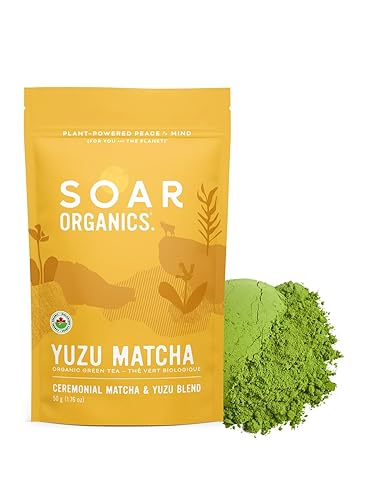Soar Organics - Yuzu Matcha Green Tea Powder - Ceremonial Matcha & Yuzu Peel Powder Blend (1.76 oz)