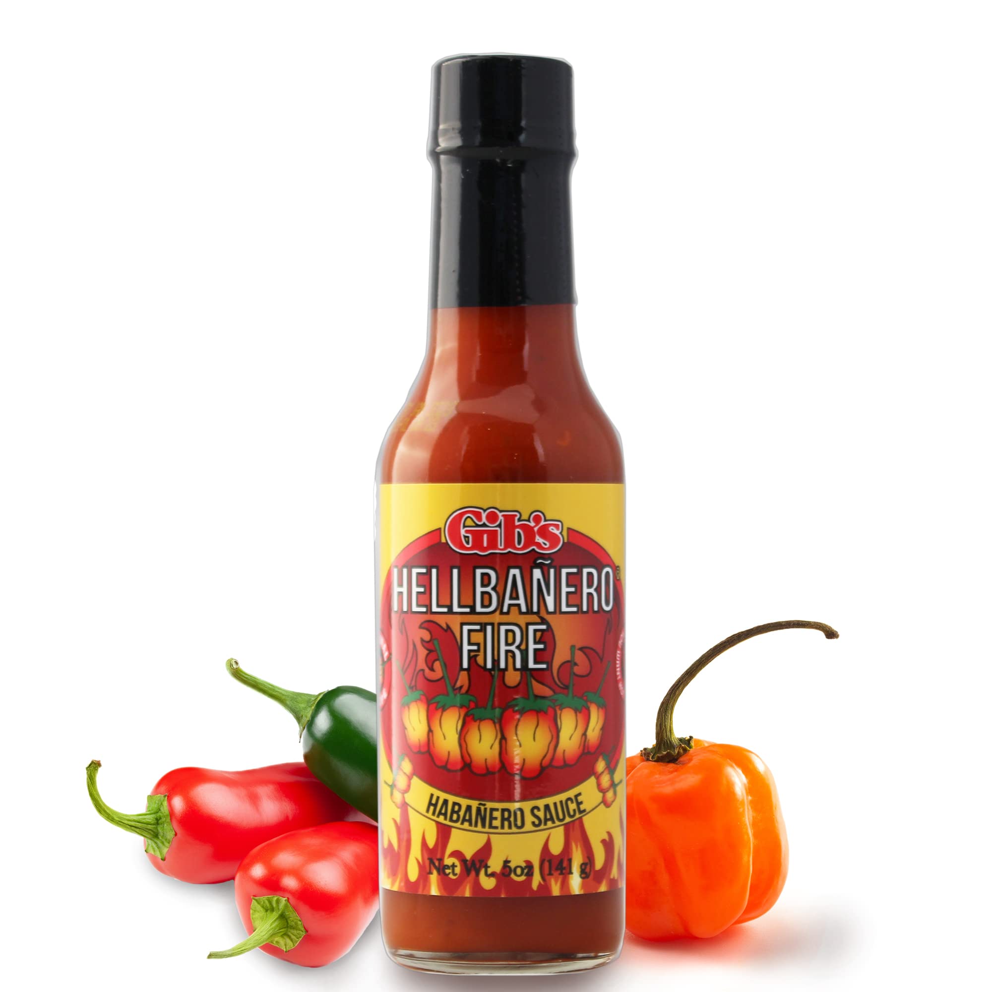 HELLBANERO FIRE HABANERO SAUCE | Made with Aged Cayenne Red Peppers | Crafted in Small Batches, Low Sugar, Low Carb | Awesome Hot Sauce & Marinade.