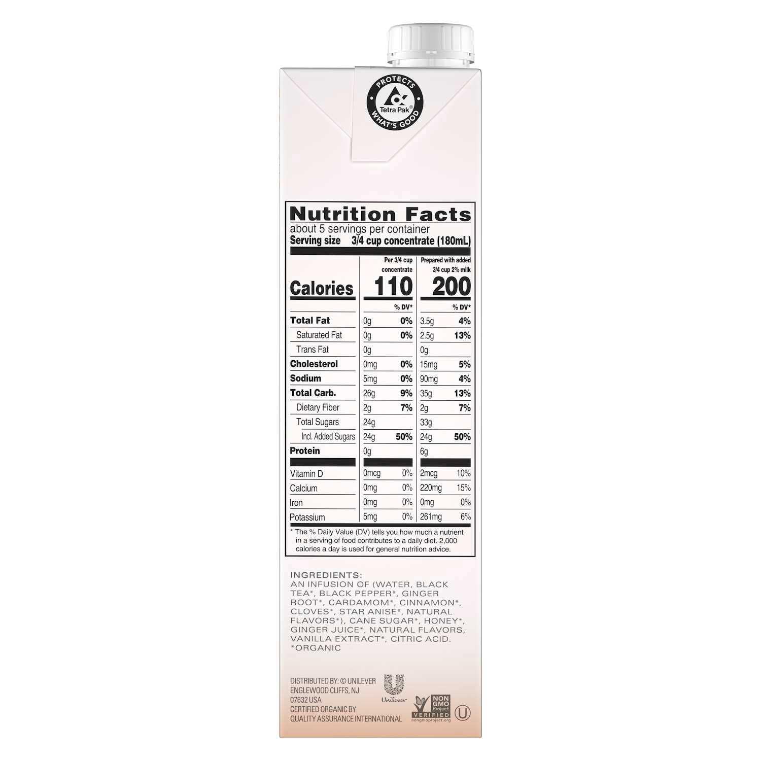Tazo Classic Chai Latte Concentrate, Spiced Black Tea Blend, 32 oz (Pack of 3) - Packaged by Peaceful Squirrel