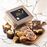 Dulcet Gift Baskets, Fresh Baked Holiday Bakery Cookie and Brownie Gift Tin Happy Holiday Tin for Men and Women, Mom, Dad -Friends Family