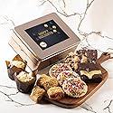Dulcet Gift Baskets, Fresh Baked Holiday Bakery Cookie and Brownie Gift Tin Happy Holiday Tin for Men and Women, Mom, Dad -Friends Family