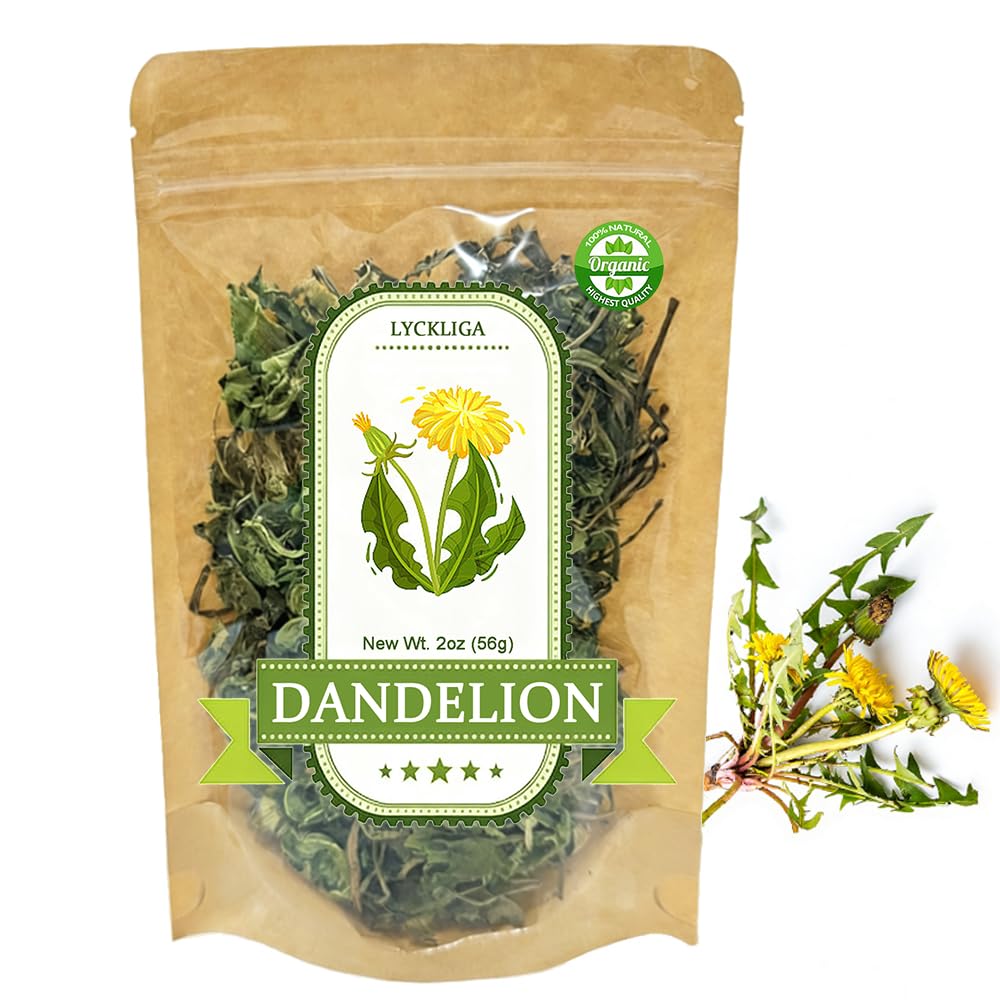 Dandelion Leaf & Root Loose Leaf Tea -Diente de Leon (Whole Dandelion) for Digestive Support & Detox, 2 oz (56g), 100% Natural Taraxacum, Vegan