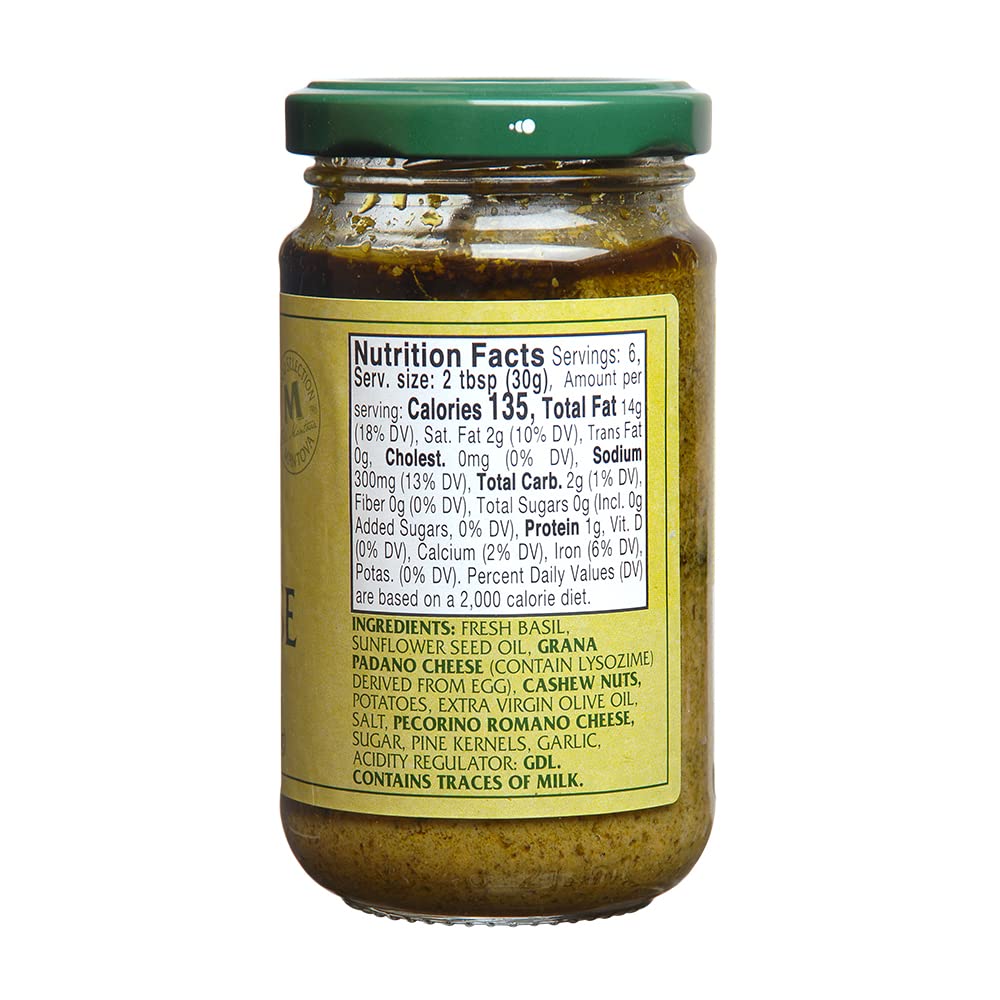 Mantova Italian Pesto Genovese, 6.5-Ounce Bottles (Pack of 4)