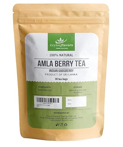 CEYLONFLAVORS FRESH AND PURE Amla (gooseberry) 30 Tea Bags From CeylonFlavor Fesh and Pure Sri Lanka