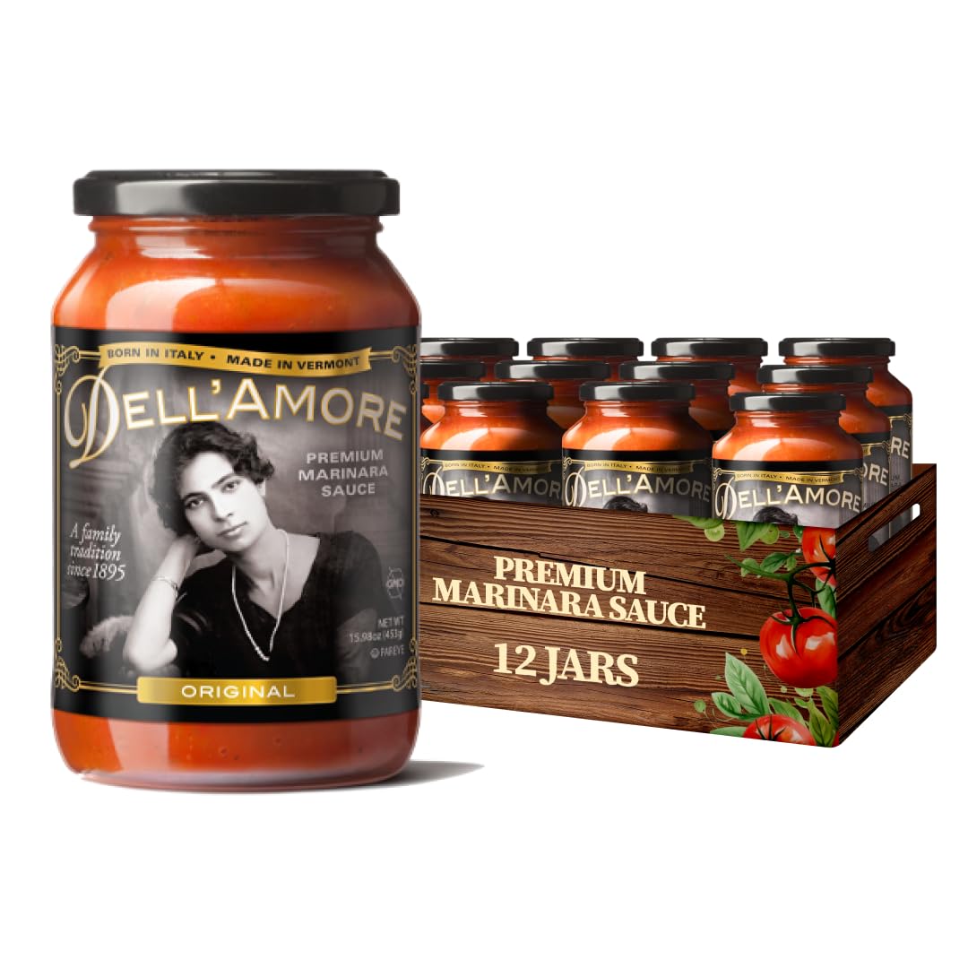 Dell'Amore Premium Marinara Sauce, Homemade Pasta Sauce Low Sodium - No Added Sugar - Vegan - Gluten Free - Family Recipe with Fresh Ingredients