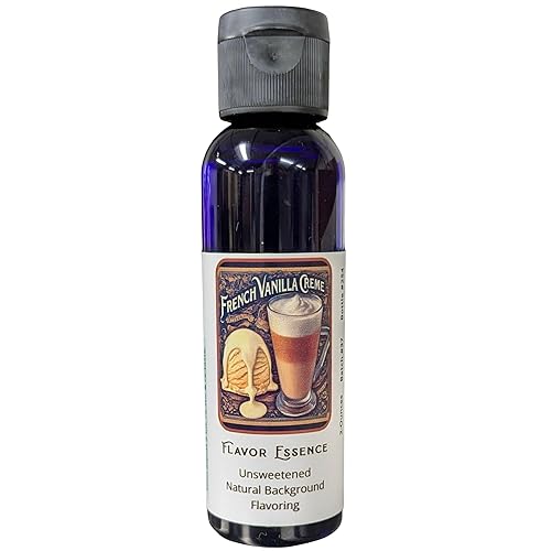 FRENCH VANILLA CREME Flavoring by Flavor Essence (Unsweetened, Natural Background Flavoring) 2 Oz.| For Beverages: coffee/tea, shakes, smoothies, bar