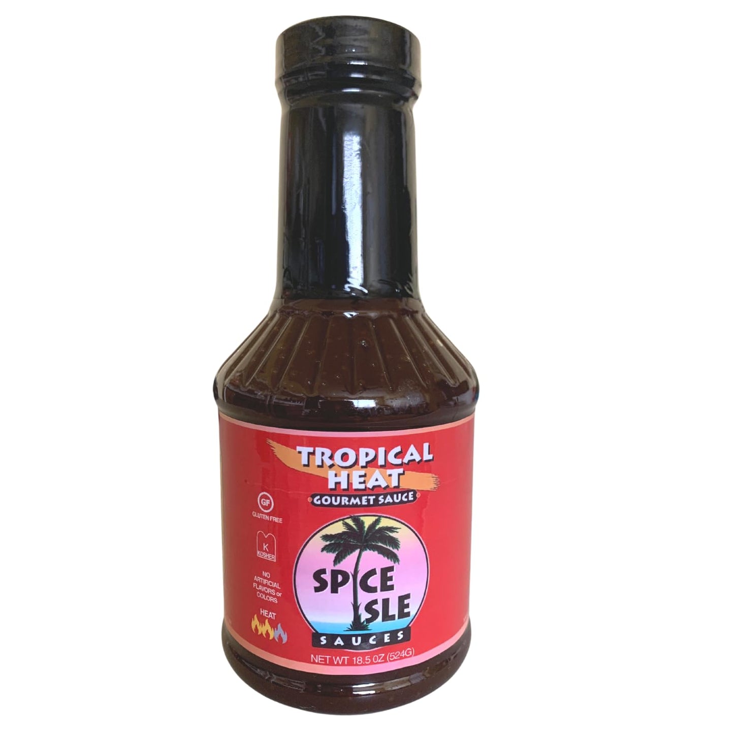Spice Isle Sauces Tropical Heat Gourmet Sauce - 18.5 oz Spicy Caribbean BBQ with Tamarind & Peppers Bold Marinade & Grilling Sauce | Gluten-Free |