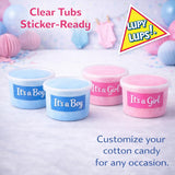 Cotton Candy Tubs - Customizable - 12-Pack (1.25 oz ea) | PINK STRAWBERRY | Sticker-Ready Party Favors, Gifts | Lupy Lups!