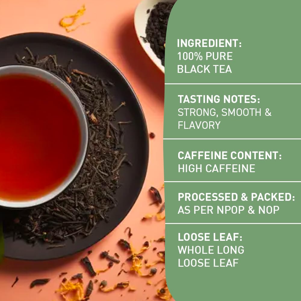 HANDPICK, English Breakfast Tea Loose Leaf (340g/12oz) Strong, Robust, High Caffeine Black Tea Loose Leaf | Non-GMO | Resealable, Ziplock Pouch | Brew