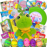 Prefilled Easter Basket for Kids - Easter Care Package with Toys & Activities, Frog Gift Box, Pre-Made Easter Basket Stuffers