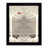 Lucky Tusk Two Trees, Intertwined, Temporary Madness, Roots Under Ground, Gift for Newlyweds, Custom Anniversary #1766,