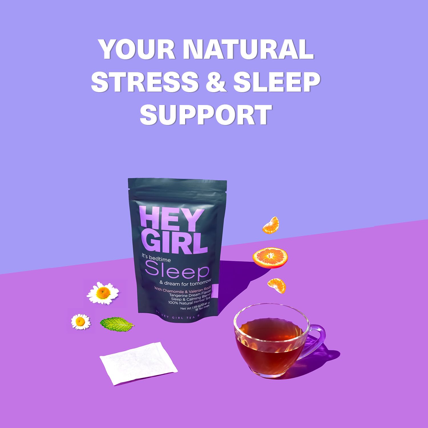 Sleep Tea for Bedtime - Calming Sleepytime Herbal Tea w/Valerian Root, Chamomile, Passion Flower, Lemon Balm - Relaxing Natural Nighty Night Sleeping