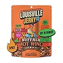 Louisville Vegan Jerky - Buffalo Hot Wing Vegan and Vegetarian Meat - Lip-Smacking Jerky - Gluten-Free High Protein Vegan Snacks 18 grams of Non-GMO