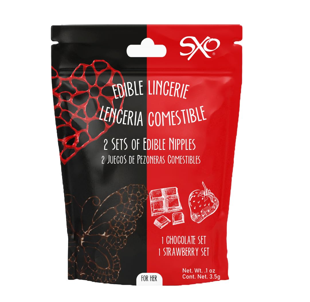 SXO Edible Candy Nipple Covers - 2 Pairs (4 Pieces) Gourmet Body Candy - Fun & Playful Romantic Gift for Couples - Melt-in-Your-Mouth Experience