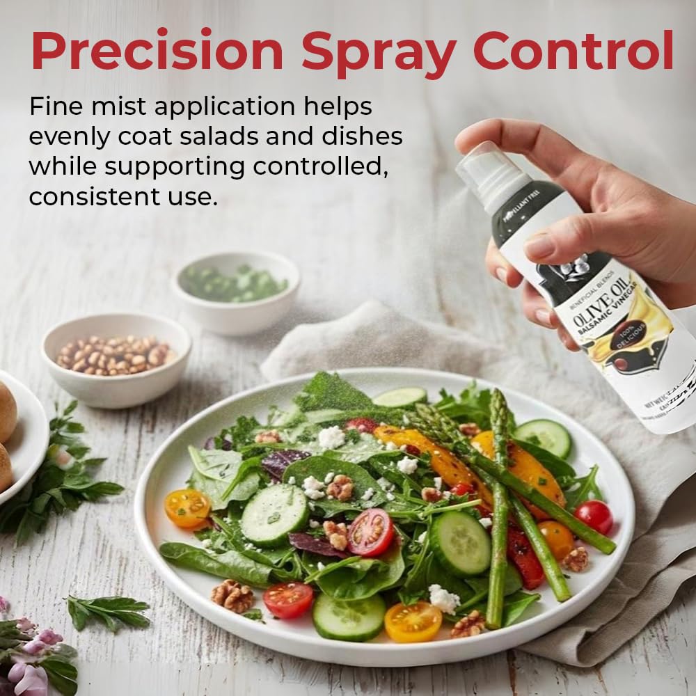 Olive Oil & Balsamic Vinegar Salad Spray, Vinaigrettes & Cooking, No Propellants, Quality Crafted in USA, Net Wt 4.7 oz