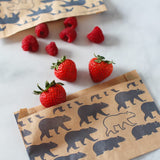 Lunchskins Compostable Snack Bags - 50 Count | Bear Design | Eco-Friendly Food Storage Bags Made from Unbleached Kraft Paper with Recyclable
