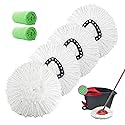 4 Pack Spin Mop Replacement Heads Microfiber Mop Refills Replace Heads Safe for All Hard-surfaced Floors Includes 2 Extra Microfiber Cleaning Cloths