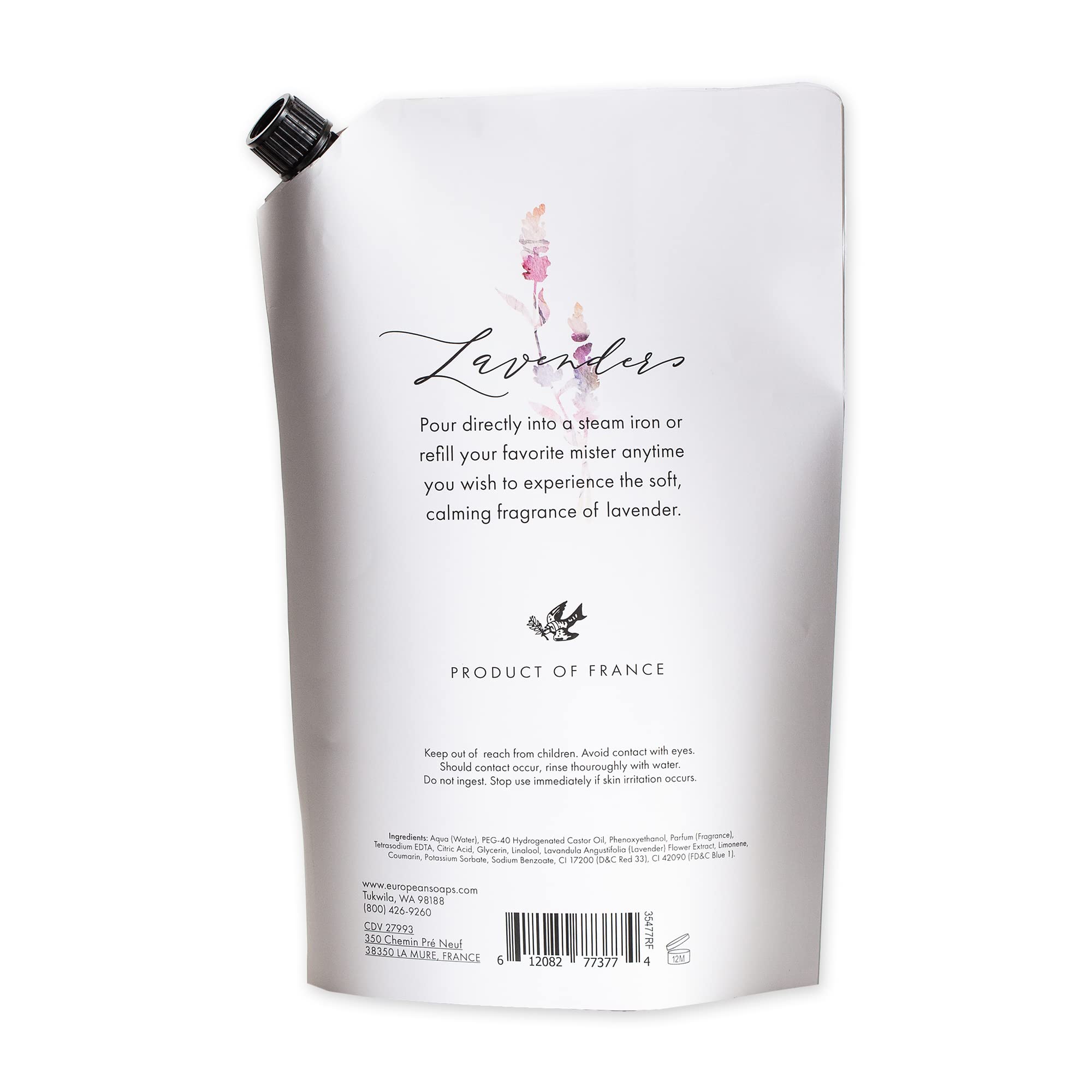 Pre de Provence Provincial Lavender Collection Soft Calming Scent for Your Home, Linen Water Refill, 33.8 fl oz