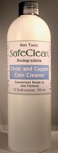 Wonder Oil Products LLC SafeClean Coin Cleaner Ready to Use Solution for Silver and Copper Modern Coins 12 fl. ounces. No Risk Guarantee.