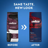 Lavazza Opera Intenso Ground Coffee 12oz Bag, Dark Roast, Bold and Balanced Taste, Intensity 4/5, Arabica and Robusta, Ideal for Drip Brewers, (Pack