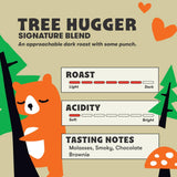 Peace Coffee Tree Hugger Signature Blend Dark Roast Whole Bean Coffee, 5 lb, Organic Fair Trade, Nutty, Smooth Flavor, Shade Grown, Fresh Roasted