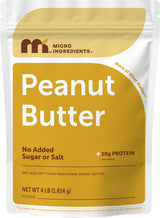 Micro Ingredients Pure Peanut Butter Powder, 4 lb | Made from Fresh Roasted Peanuts | No Added Sugar or Salt | 10g Plant-Based Protein 10% DV, 88%