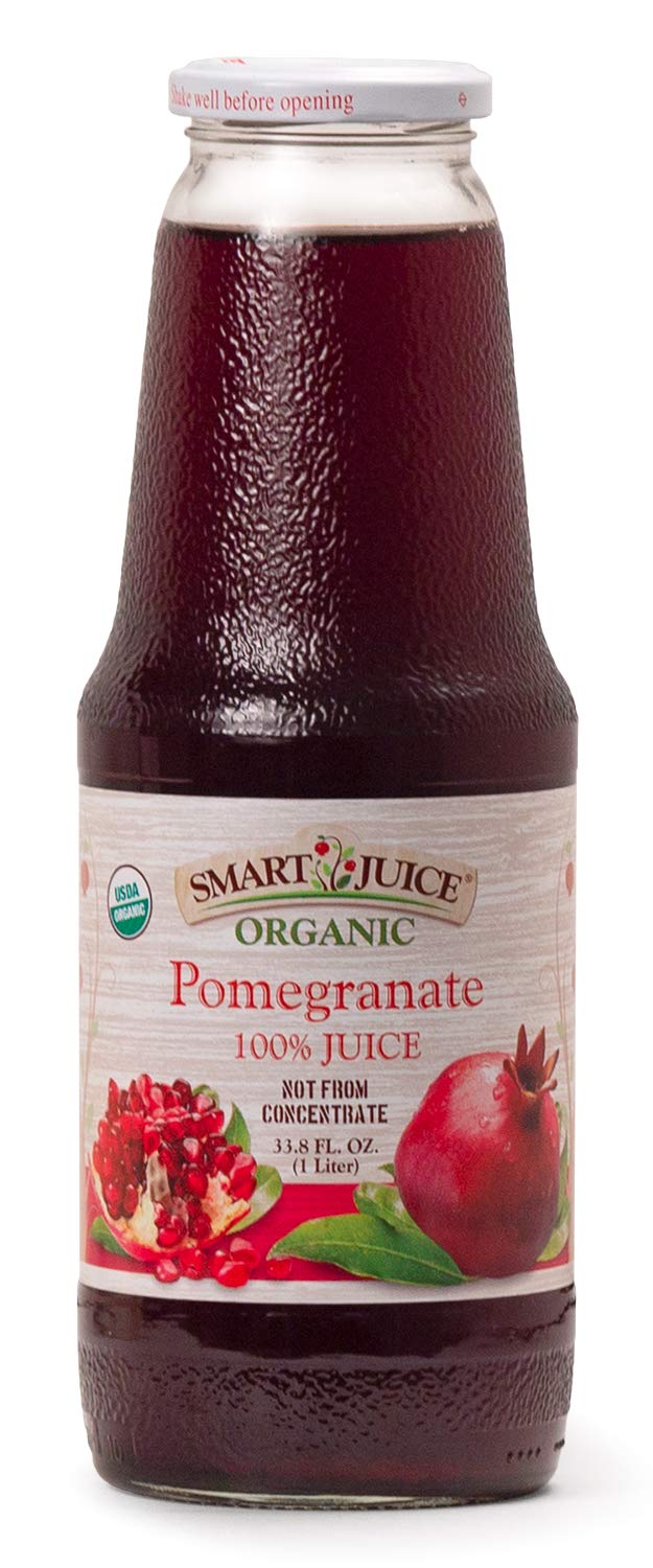 Smart Juice Organic Pomegranate Juice - 100% Juice, Not From Concentrate - 33.8 fl oz (1L) - (Pack of 6)