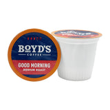 Boyds Good Morning Single Serve Coffee Pods, Medium Roast, 12 Count, Smooth Balanced Morning Coffee with Toasted Almond Aroma, Chocolate Notes, Mild