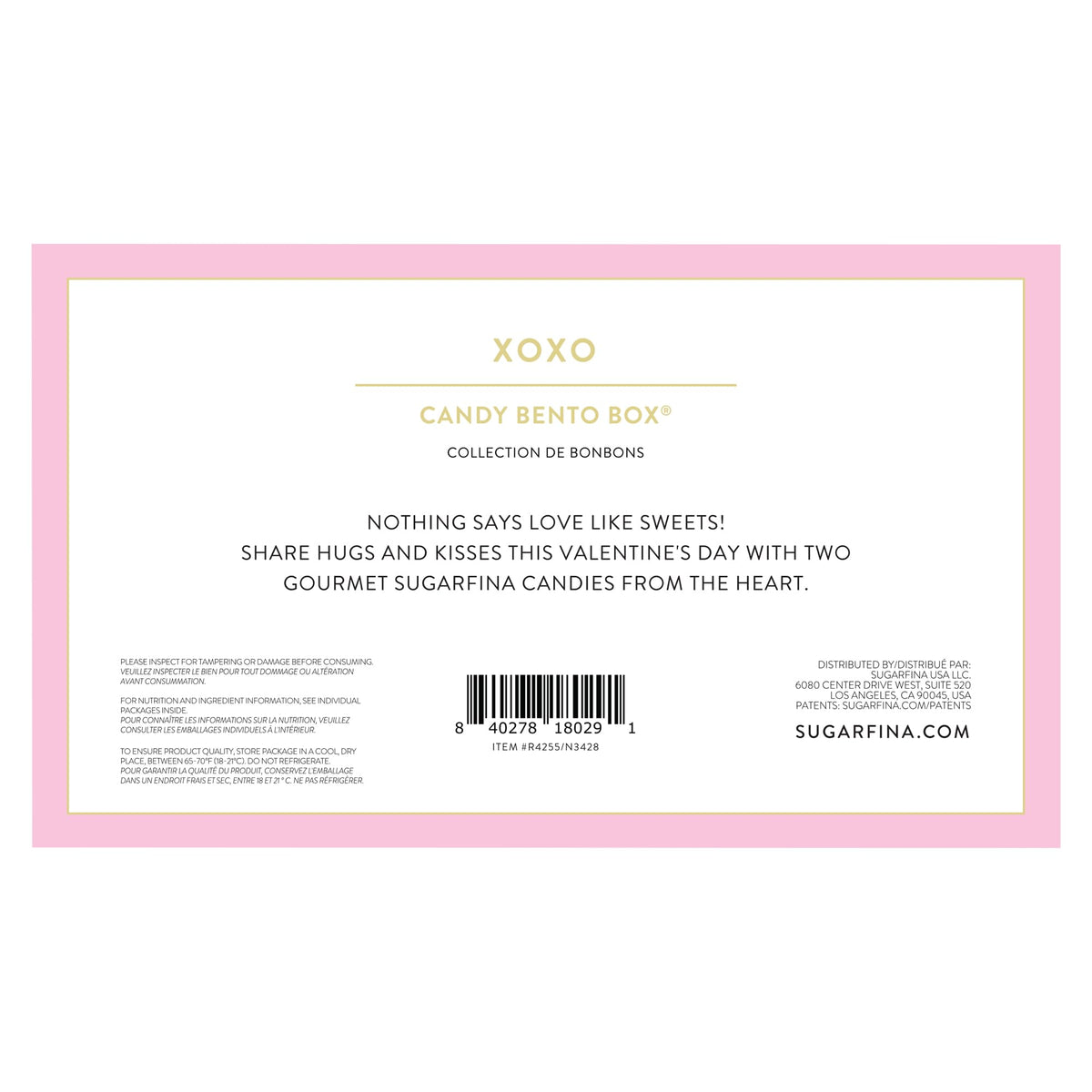 Sugarfina Valentine's Day 2024 'XOXO' 2 Piece Candy Bento Box