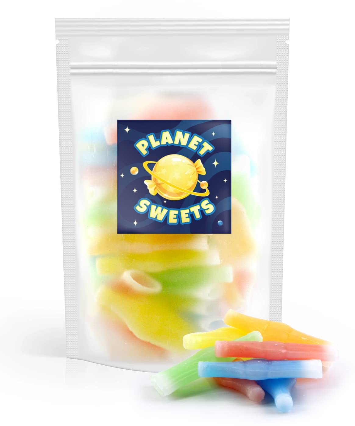 Wax Bottles Candy Drink - 8 Ounce - Resealable Bag Fun Nostalgic Bulk Kosher Retro Old-Fashioned Candies