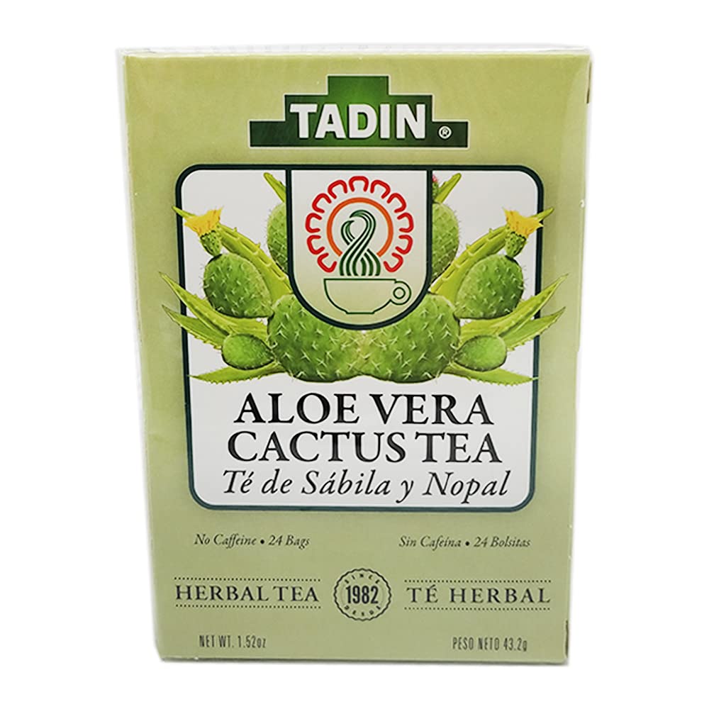 Tadin Aloe Vera Cactus Tea. Caffeine Free. 24 Tea Bags. 1.52 oz. Pack of 3