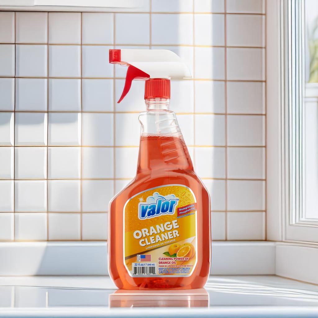 Valor All-Purpose Cleaner with Trigger Sprayer, 32 fl oz - Powerful Degreaser, Multi-Surface Use, Biodegradable Formula, Made in USA (32 Fl Oz (Pack
