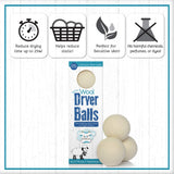 B&N All Natural at Home, Daisy's Wool Dryer Balls for Sensitive Skin, High Moisture Absorbent, Static Reducing and Wrinkle Prevention, XL Pieces