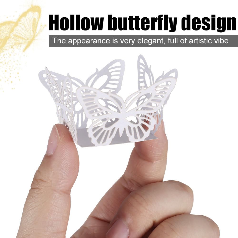 DONGKER Chocolate Truffle Wrappers Paper,50 PCS Butterfly Hollow Truffle Cup Dessert Liners for Wedding Party Supplies Chocolate Packaging Dessert