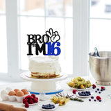 Bro I'm 16 Cake Topper- 16th Birthday Cake Picks, Officially Teenager Cake Topper, Boy 16th Birthday Cake Decorations - 16 Years Old - Big Brother