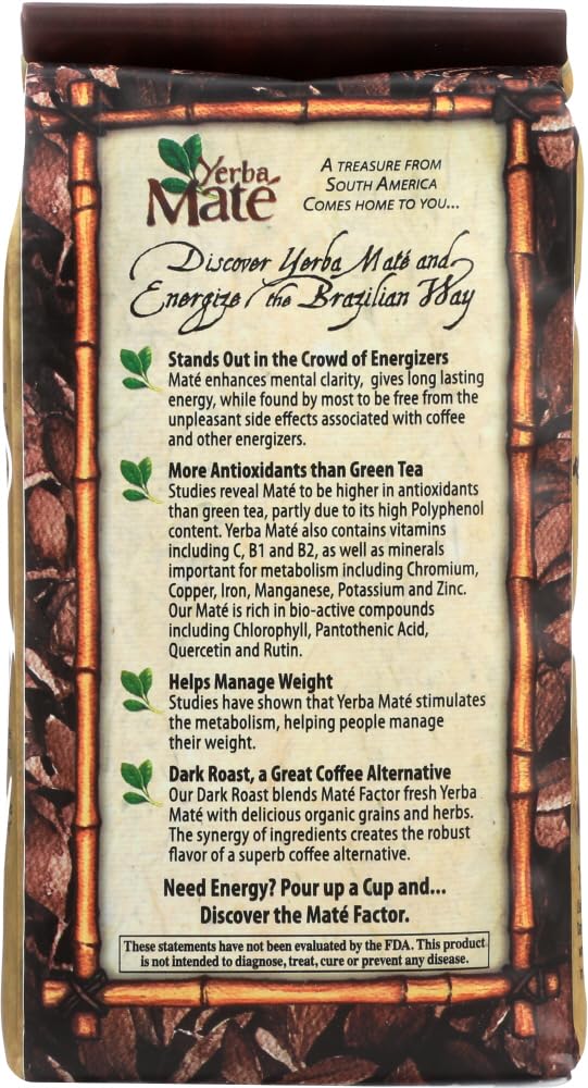 Certified Organic Yerba Mate - Dark Roast 12 oz. loose tea - (Pack of 3)