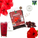 Green Royalty Jamaica (Hibiscus) 4 oz - 100% Natural Dried Hibiscus Flowers - Non-GMO, Gluten-Free, Caffeine-Free Herbal Infusion - Perfect for Hot or