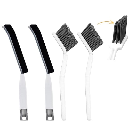 Crevice Brushes for Cleaning, Gap Cleaning Brush with Long Stiff V-Shaped Bristles Household Use for Bathroom/Tiles/Kitchen?4pcs?