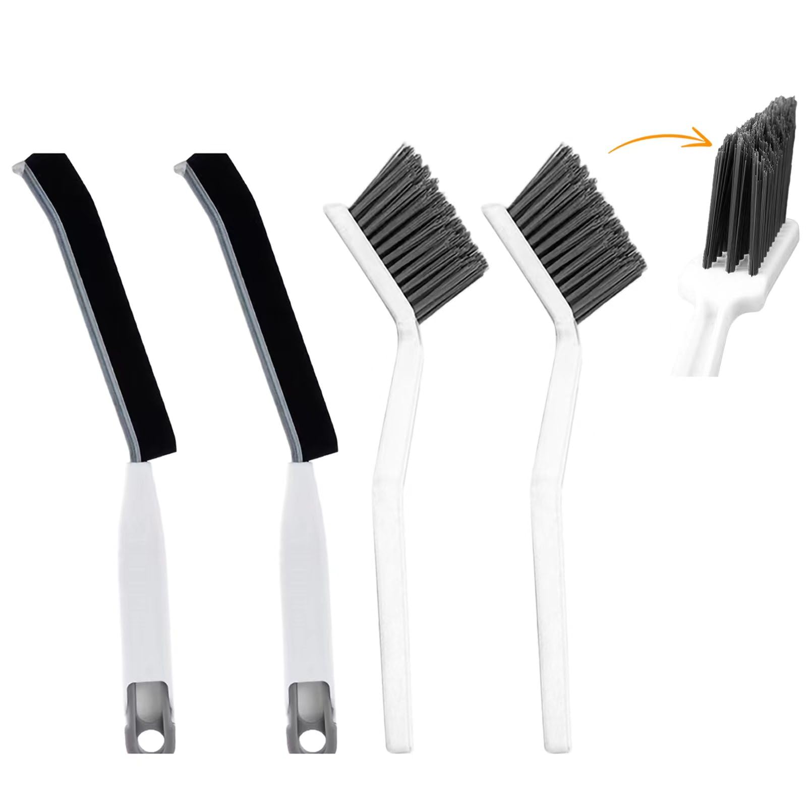 Crevice Brushes for Cleaning, Gap Cleaning Brush with Long Stiff V-Shaped Bristles Household Use for Bathroom/Tiles/Kitchen?4pcs?