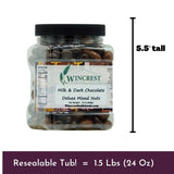 Milk & Dark Chocolate Deluxe Mixed Nuts - 1.5 Lb Tub