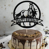 Bejotaa Horse Happy Birthday Cake Topper?Horse Racing Party Cake Decoration for Kids Boy Men Birthday Party Supplies